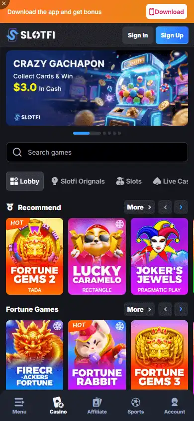 SLOTFI Casino screenshot 5