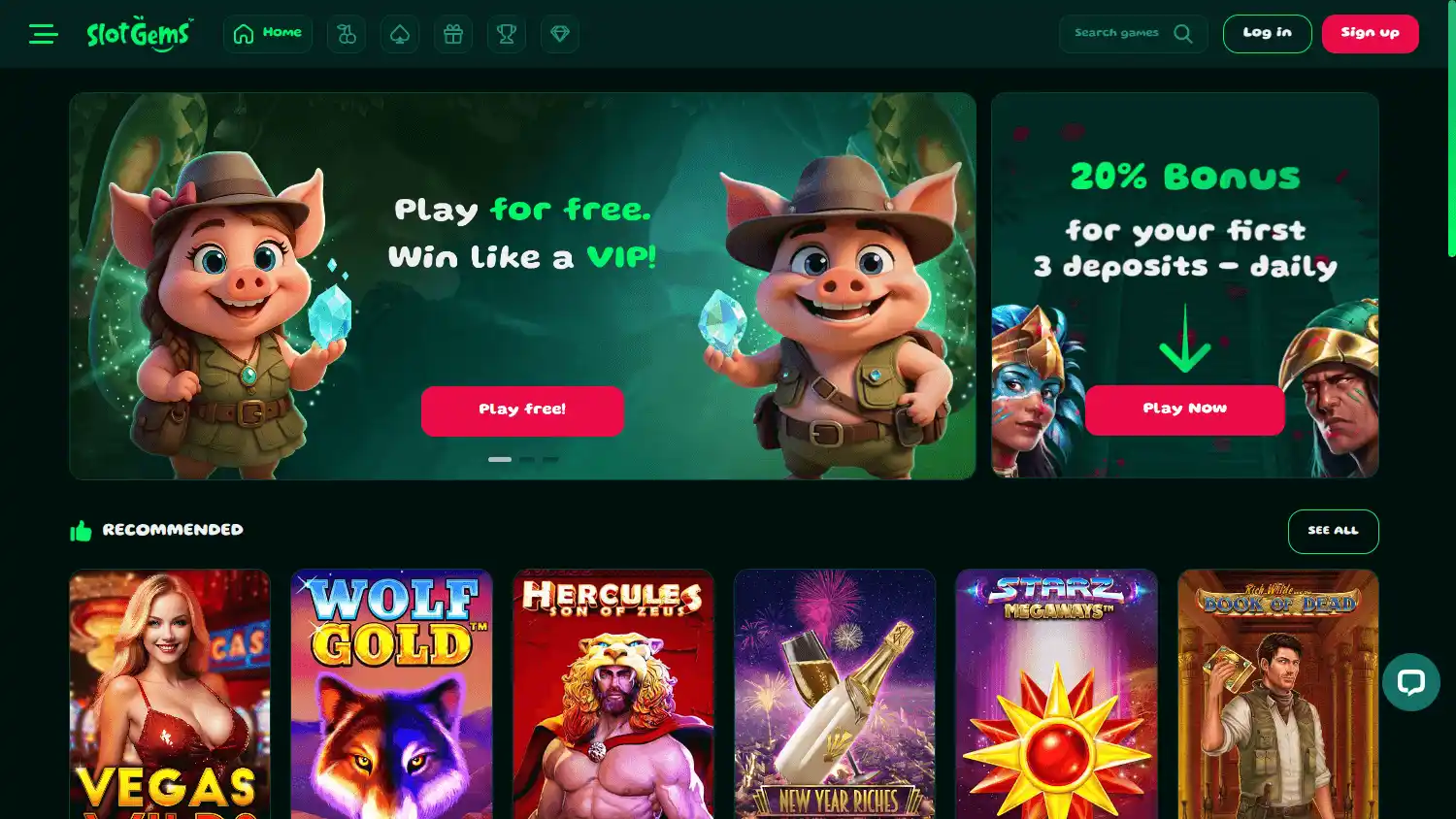 SlotGems Casino screenshot 1