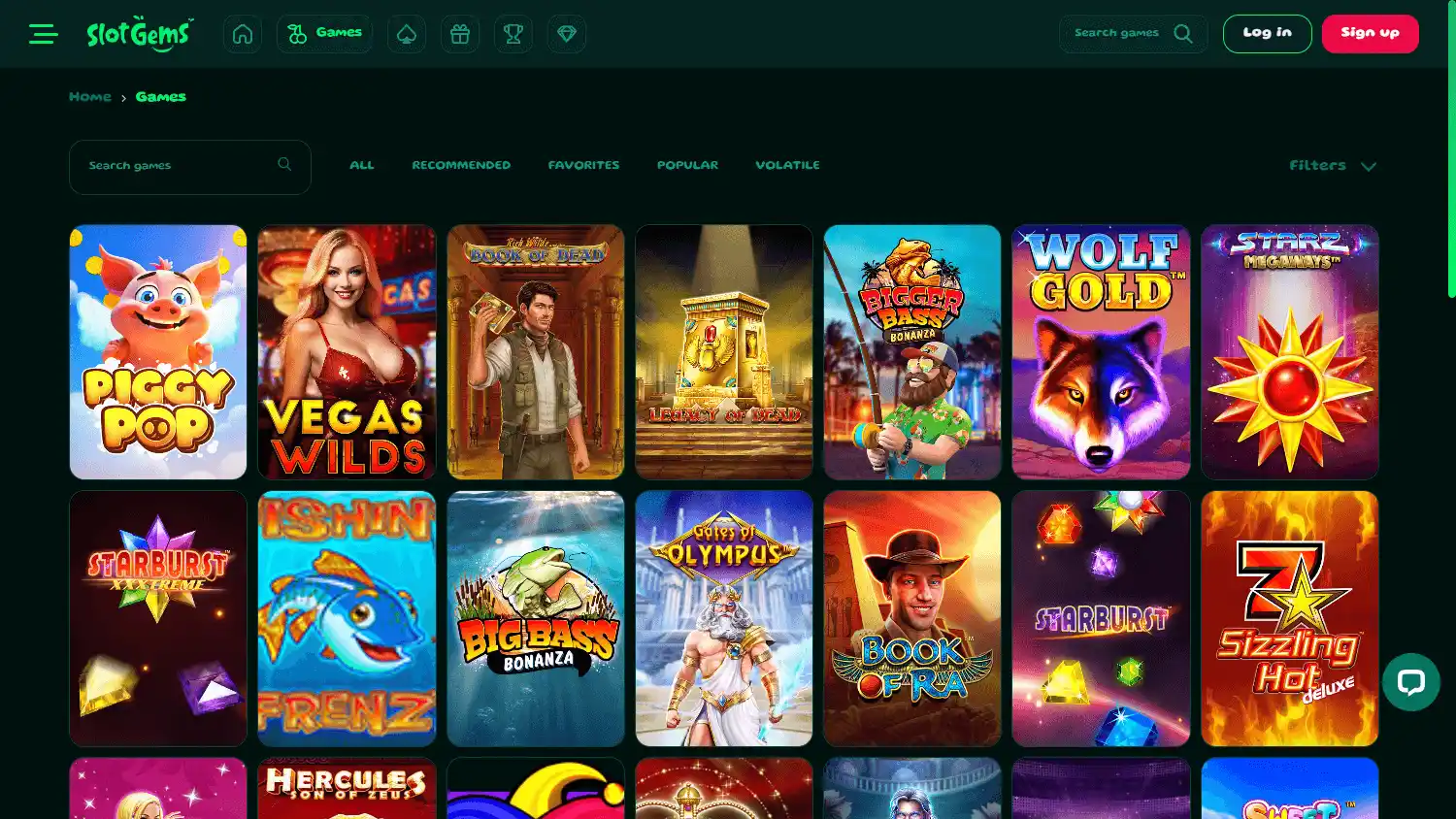 SlotGems Casino screenshot 2
