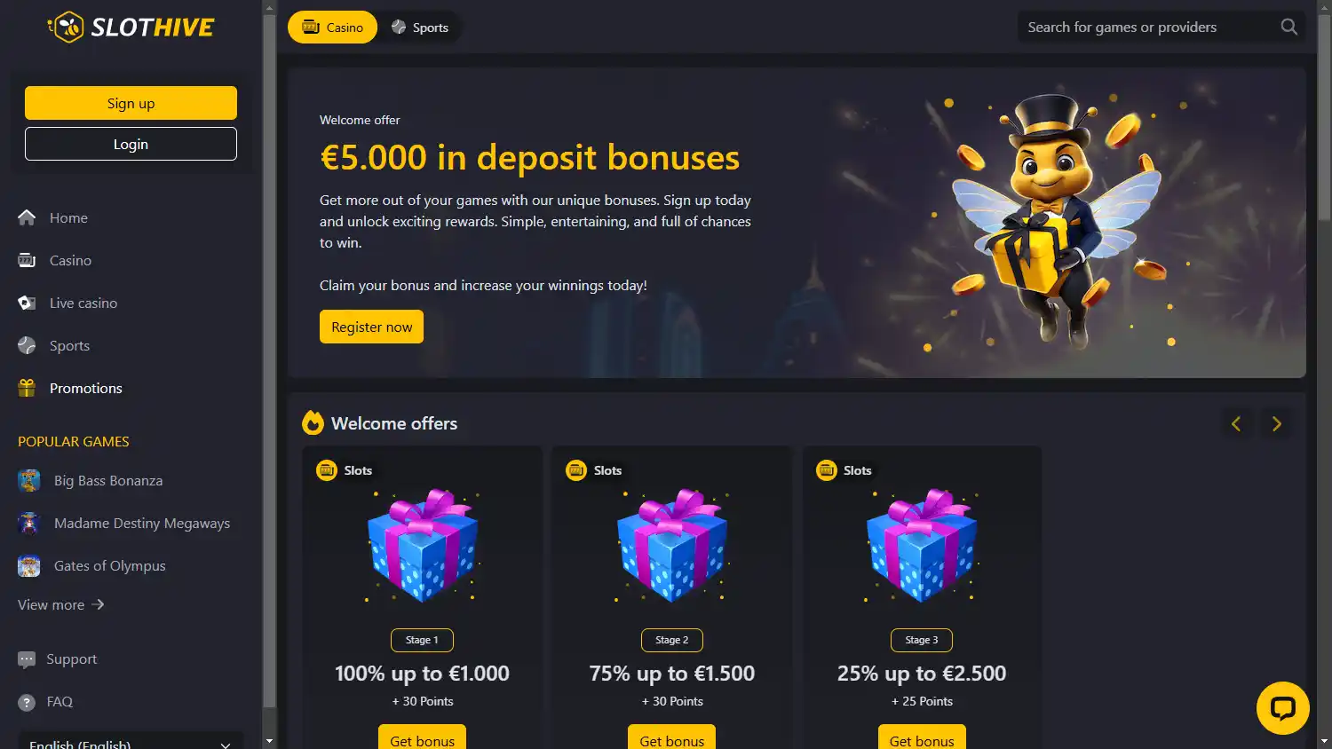 SlotHive Casino screenshot 3