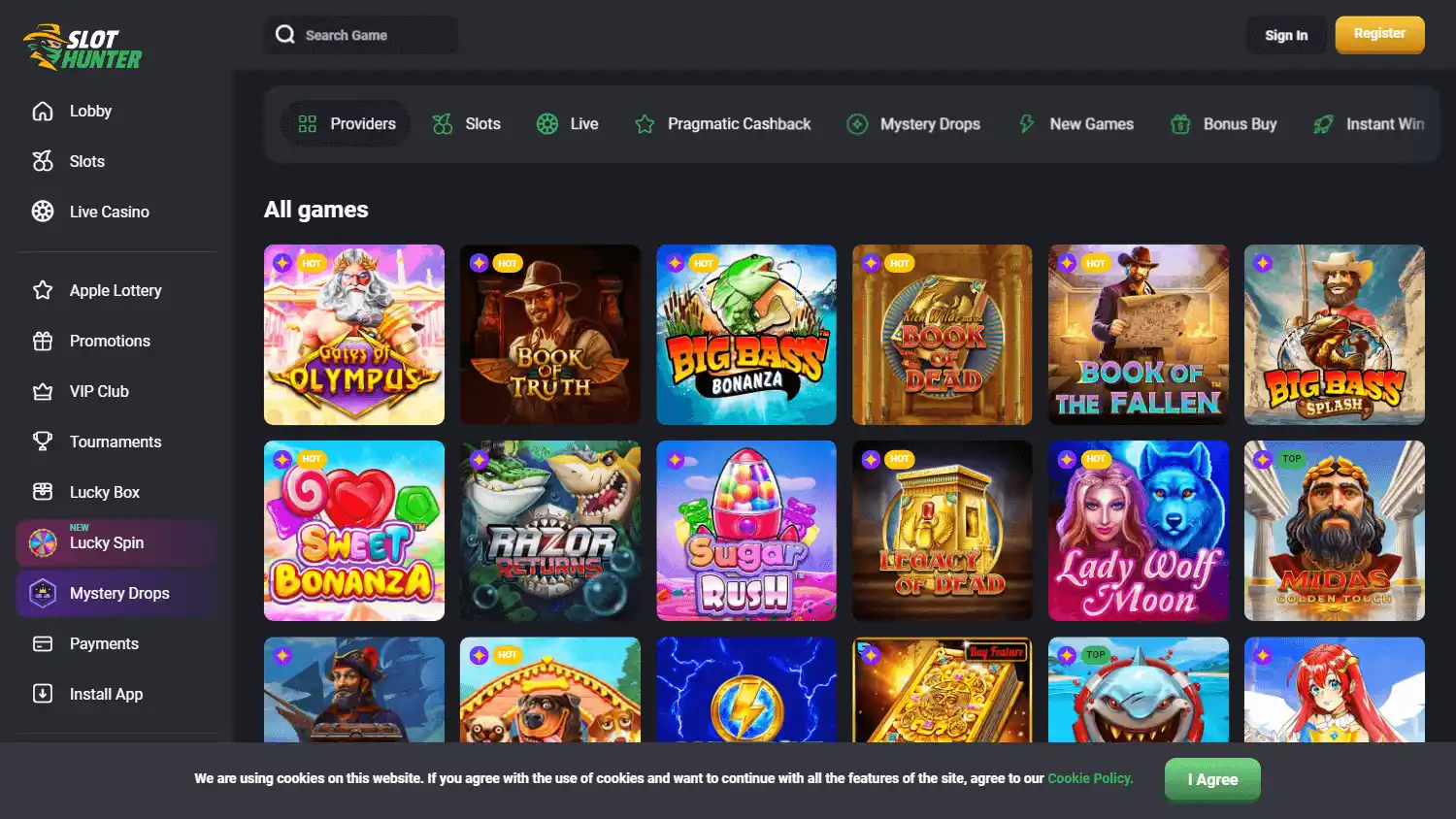 SlotHunter Casino screenshot 2