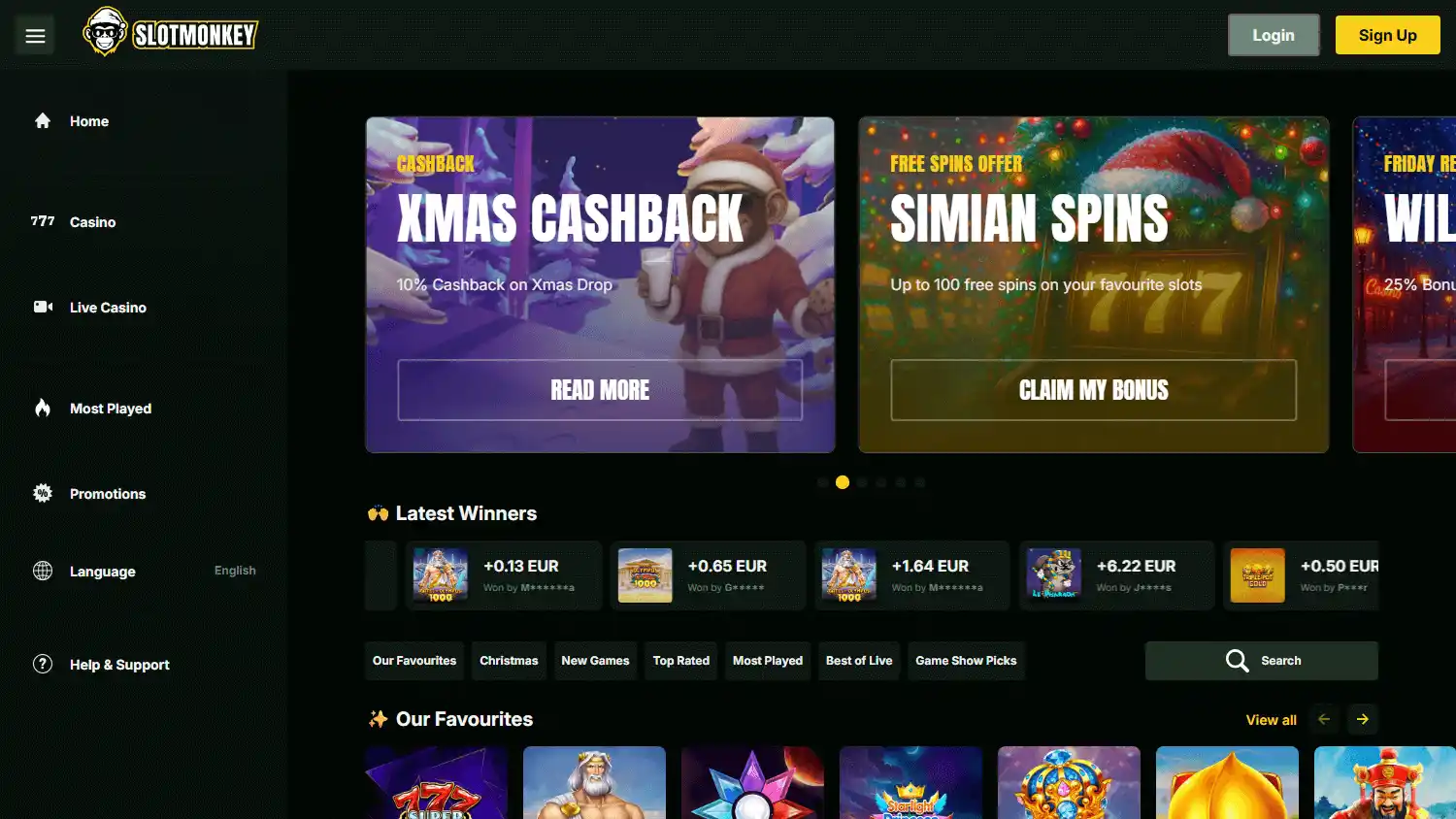 SlotMonkey Casino screenshot 1