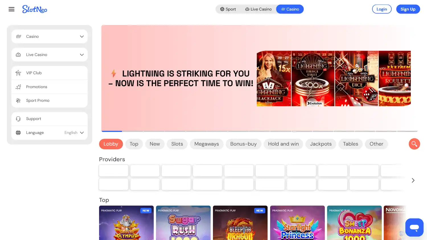 SlotNeo Casino screenshot 1