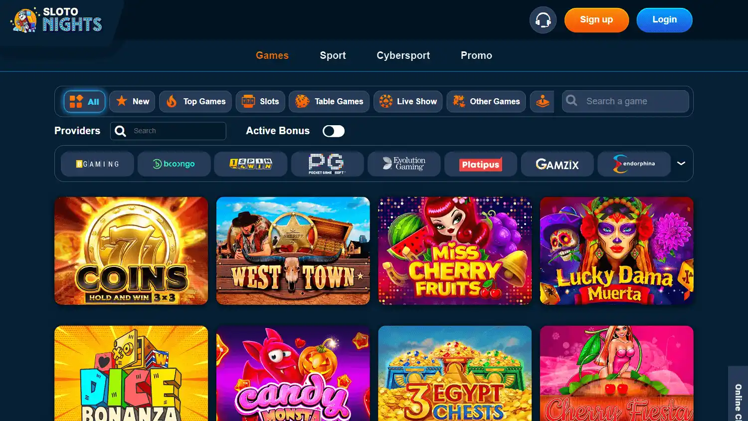 Sloto Nights Casino screenshot 2