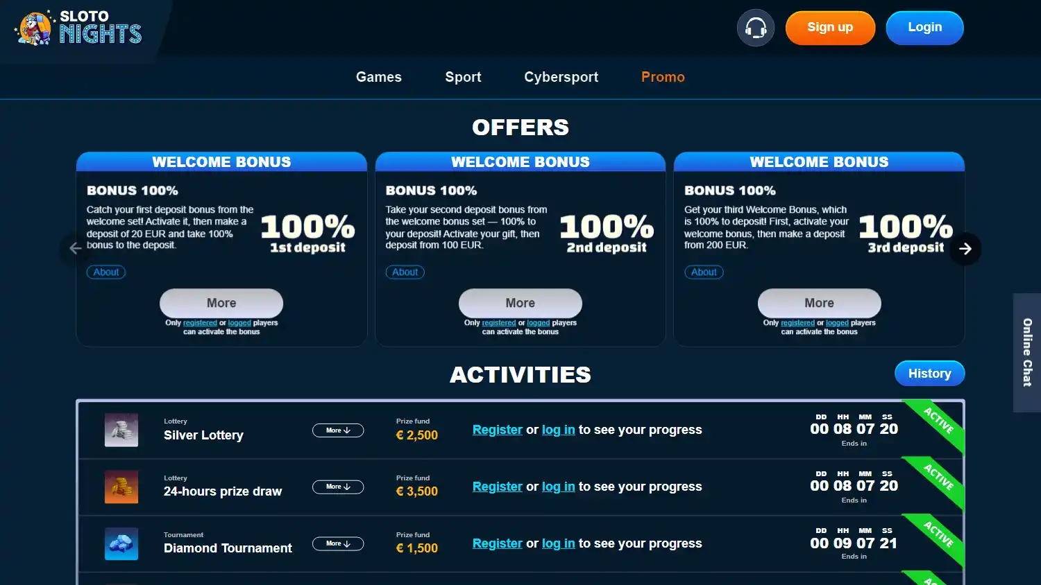 Sloto Nights Casino screenshot 3