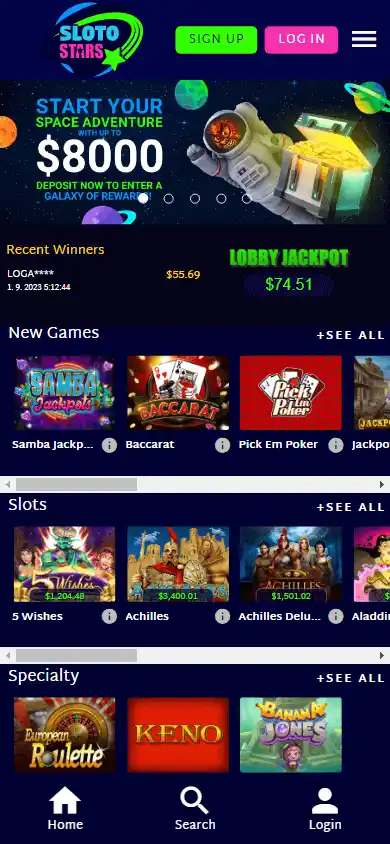 Sloto Stars Casino screenshot 5