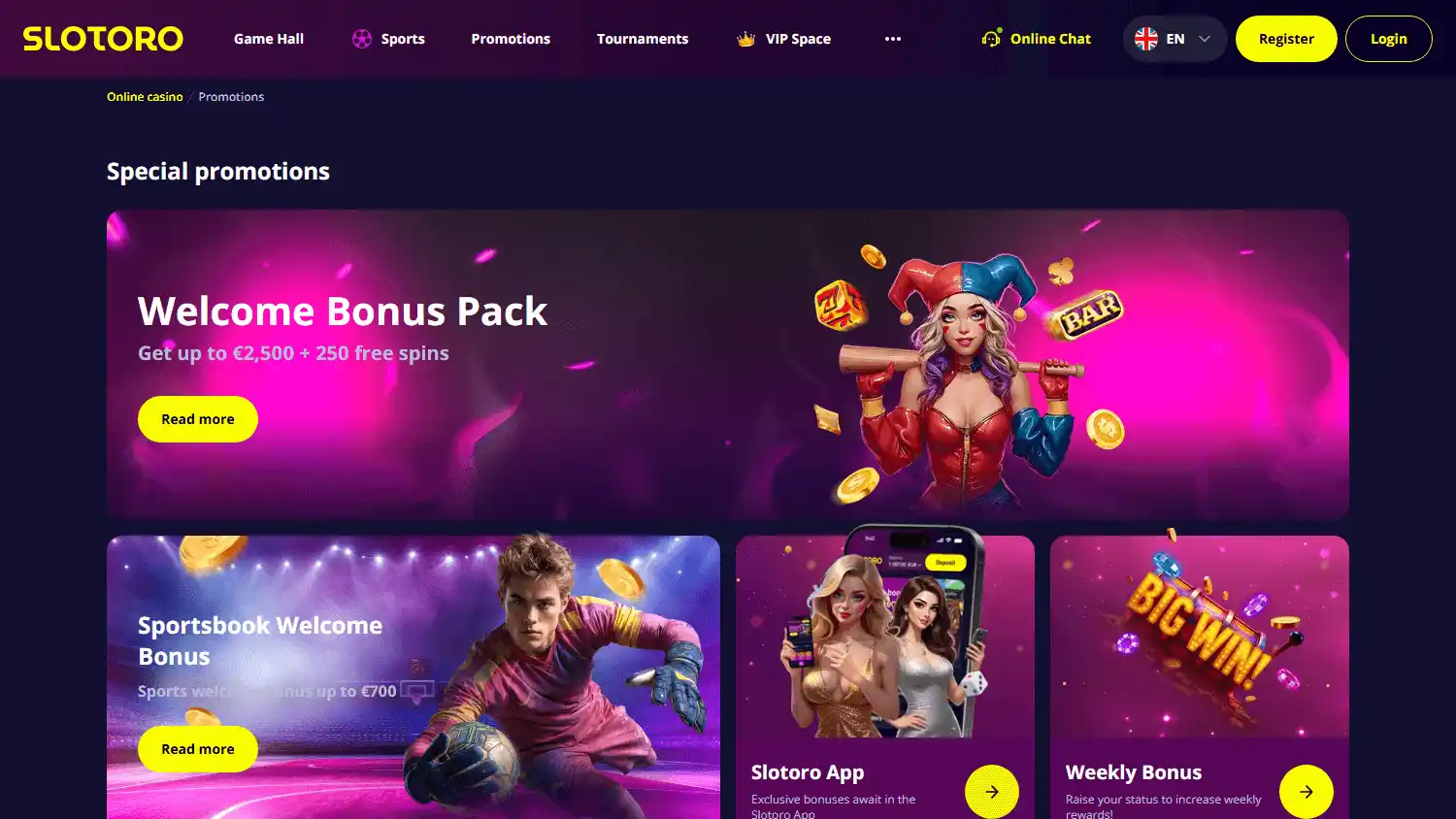 Slotoro Casino screenshot 3