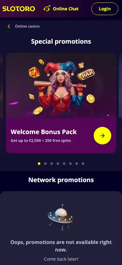 Slotoro Casino screenshot 6