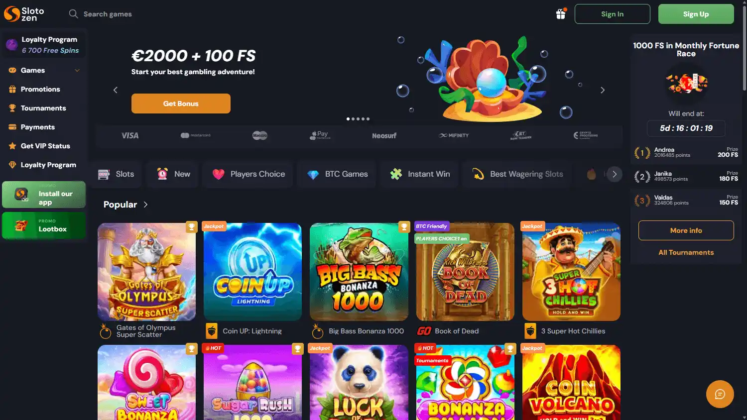 Slotozen Casino screenshot 1