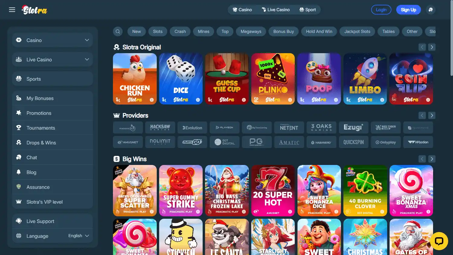 Slotra Casino screenshot 1