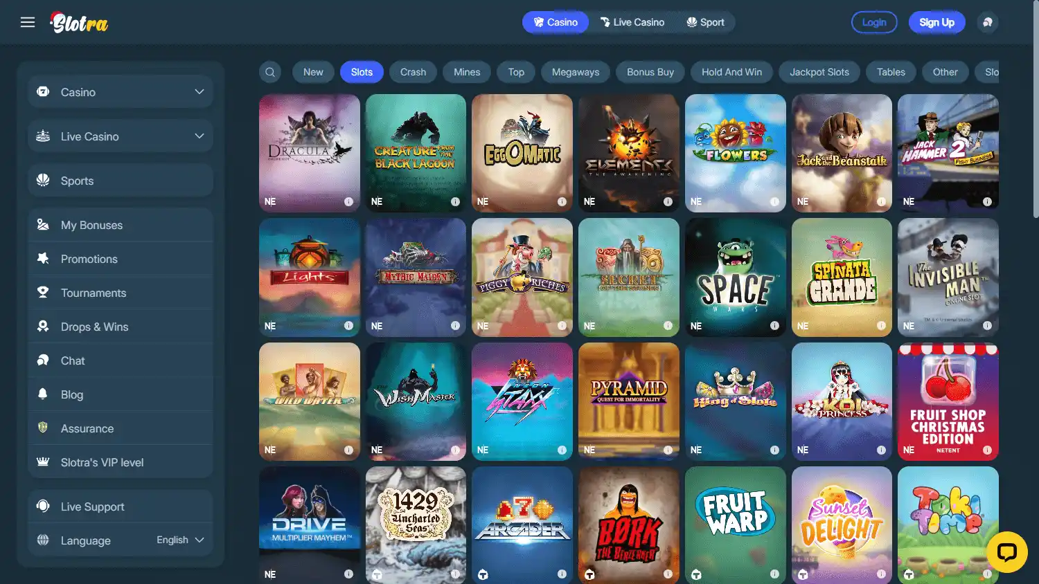 Slotra Casino screenshot 2