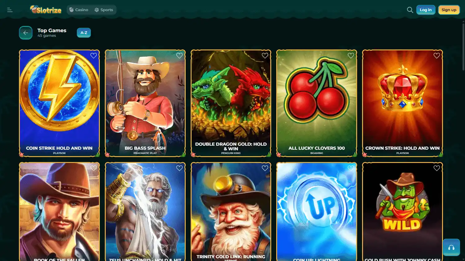 Slotrize Casino screenshot 2