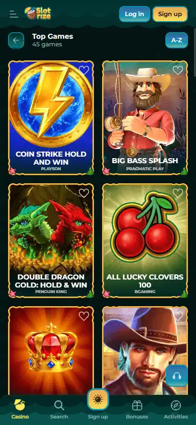 Slotrize Casino screenshot 5