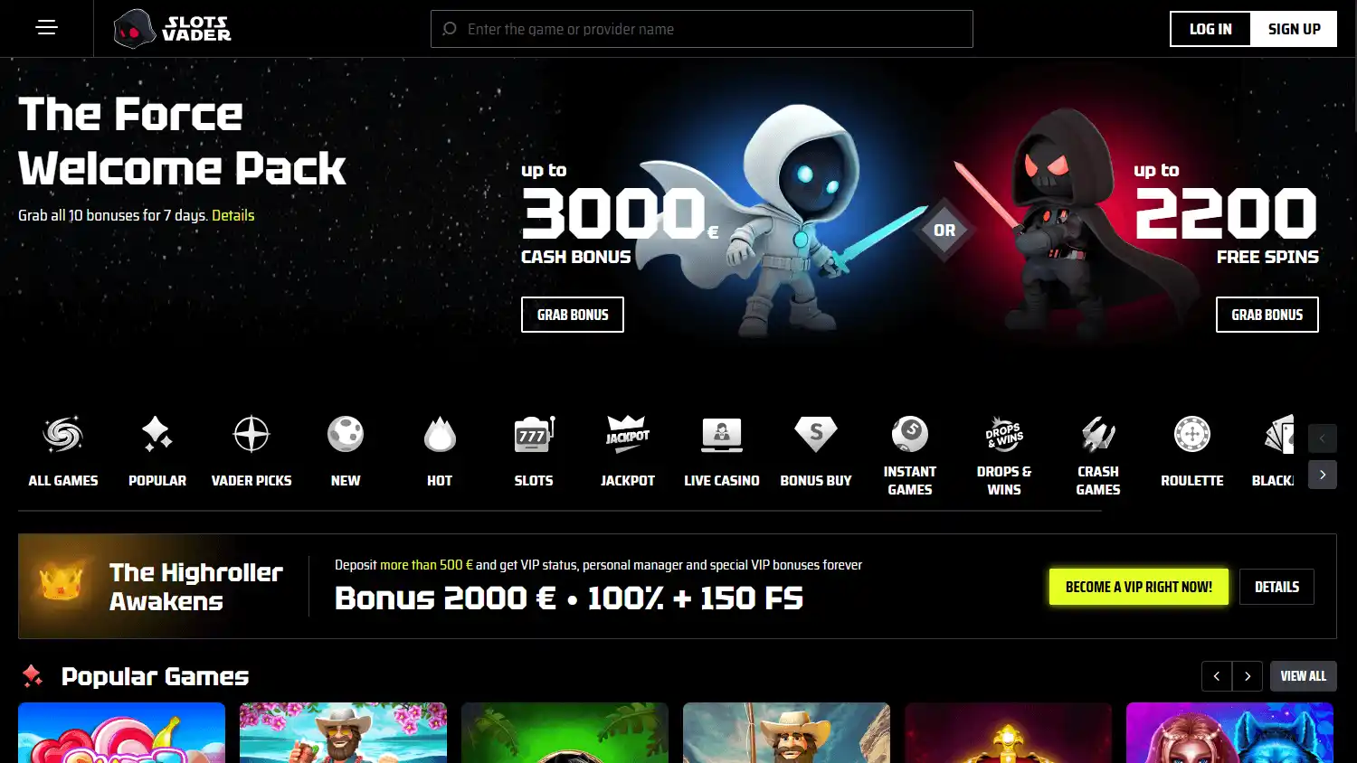 Slots Vader Casino screenshot 1