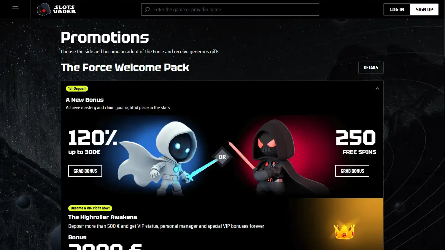 Slots Vader Casino screenshot 3