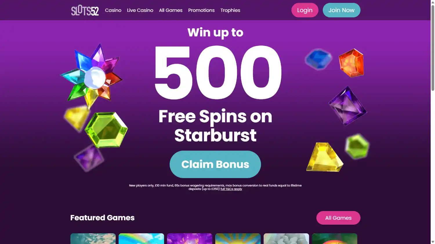 Slots52 Casino screenshot 1