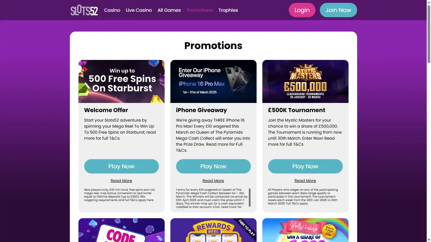 Slots52 Casino screenshot 3