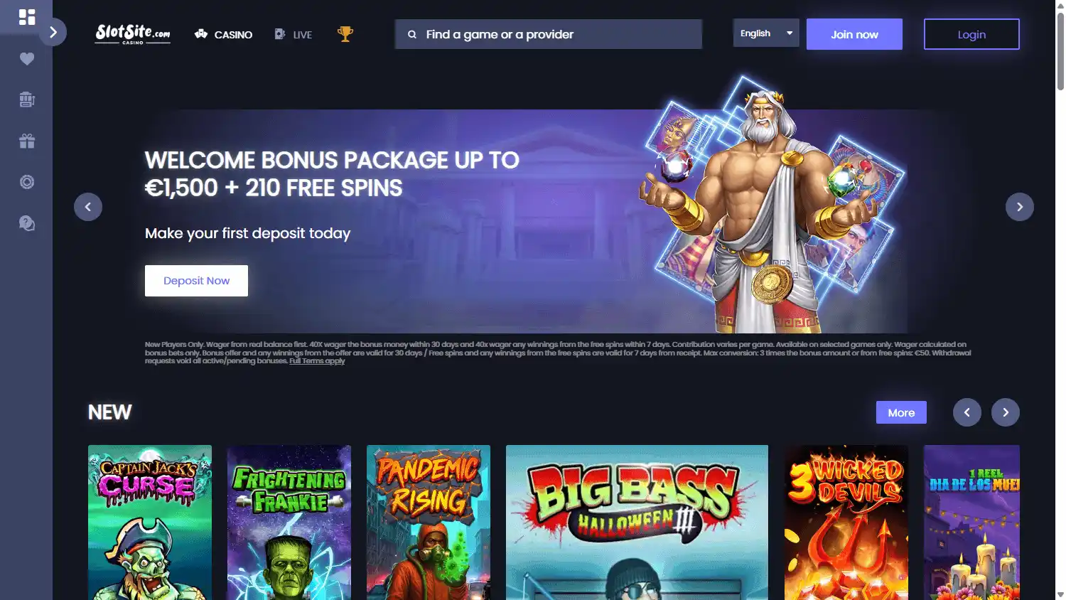 SlotSite.com Casino screenshot 1