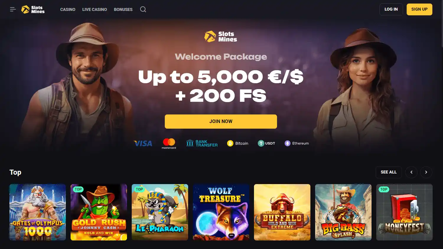 Slotsmines Casino screenshot 1