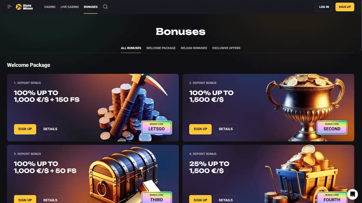 Slotsmines Casino screenshot 3