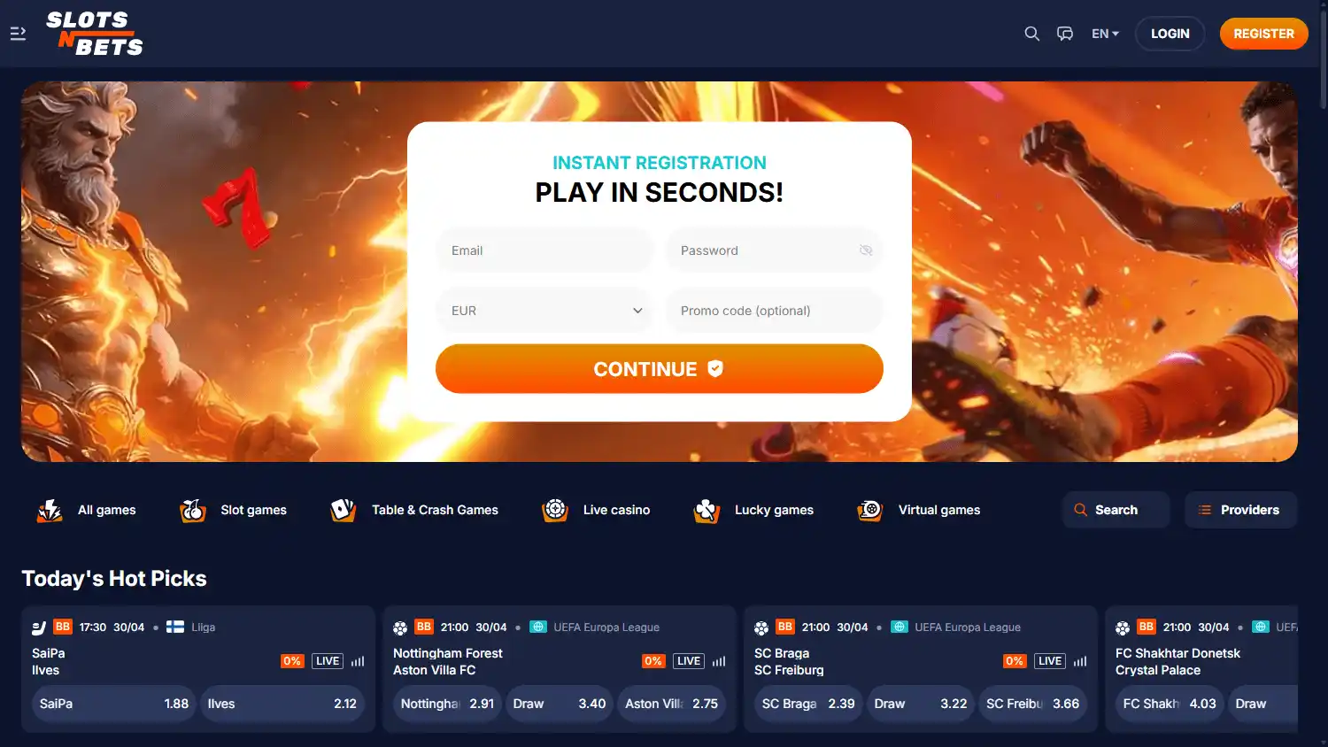 SlotsNBets Casino screenshot 1