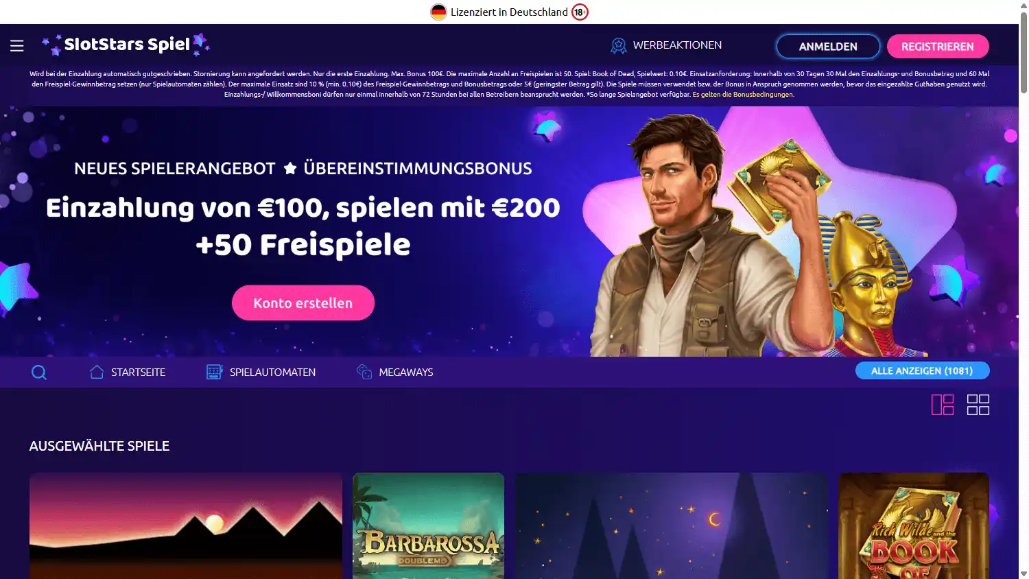 SlotStars Spiel Casino screenshot 1