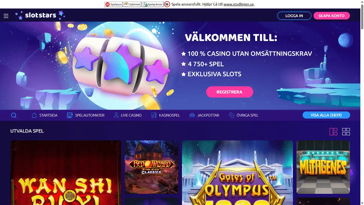 SlotStars Casino SE screenshot 1