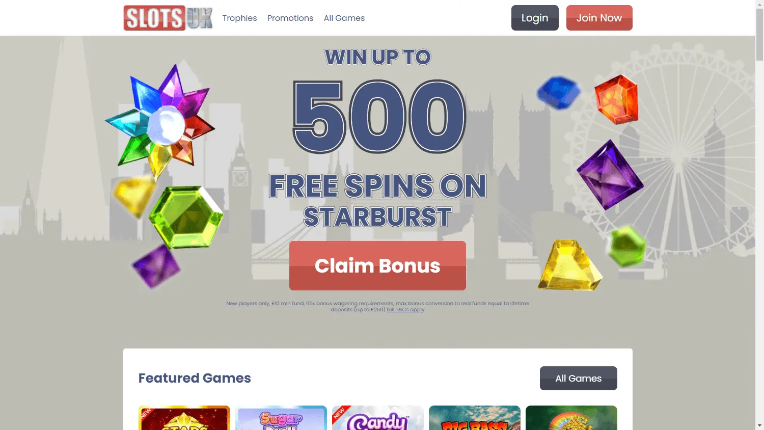 SlotsUK Casino screenshot 1
