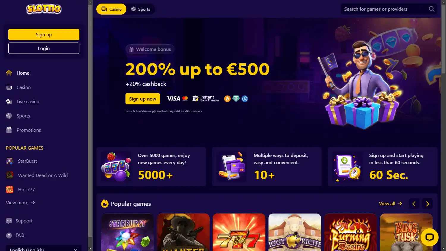 Slottio Casino screenshot 1