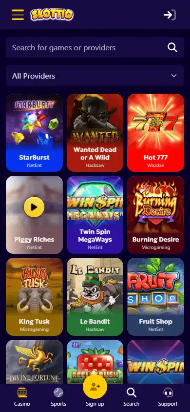 Slottio Casino screenshot 5