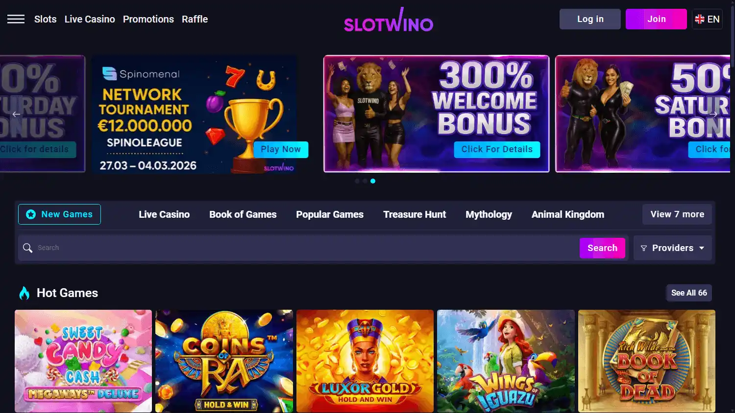Slotwino Casino screenshot 1