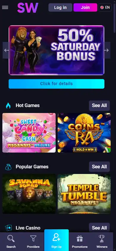 Slotwino Casino screenshot 4