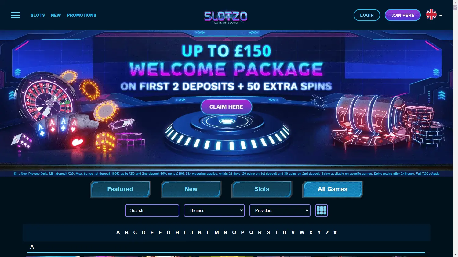 Slotzo Casino screenshot 2