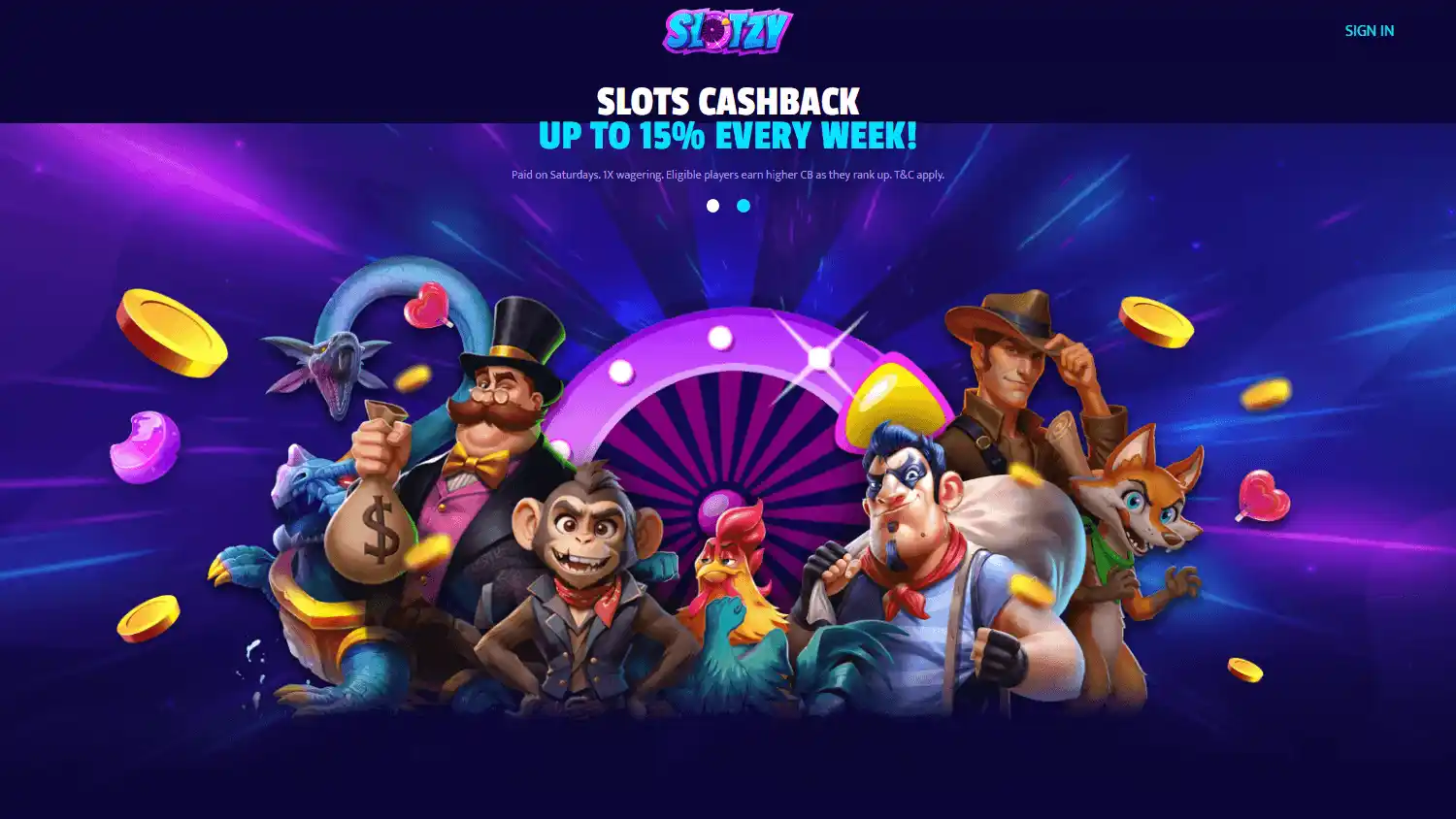 Slotzy Casino screenshot 2