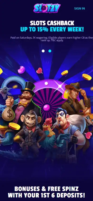 Slotzy Casino screenshot 3