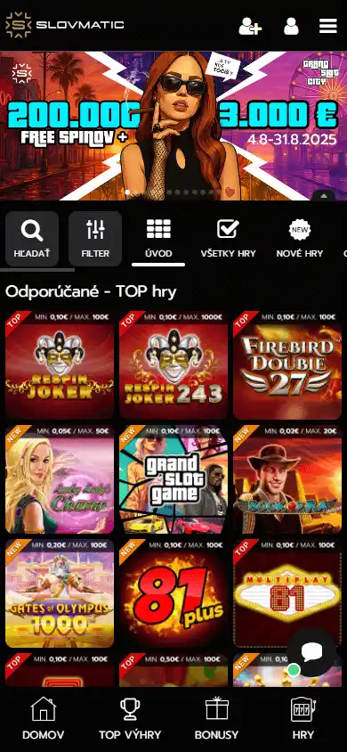 Slovmatic Casino screenshot 3