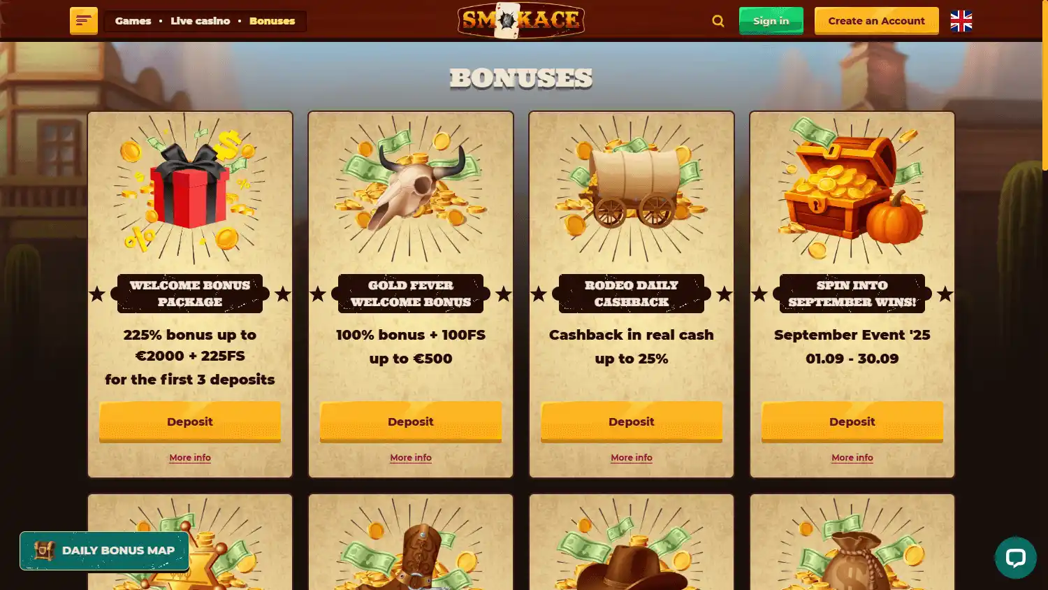 Smokace Casino screenshot 3