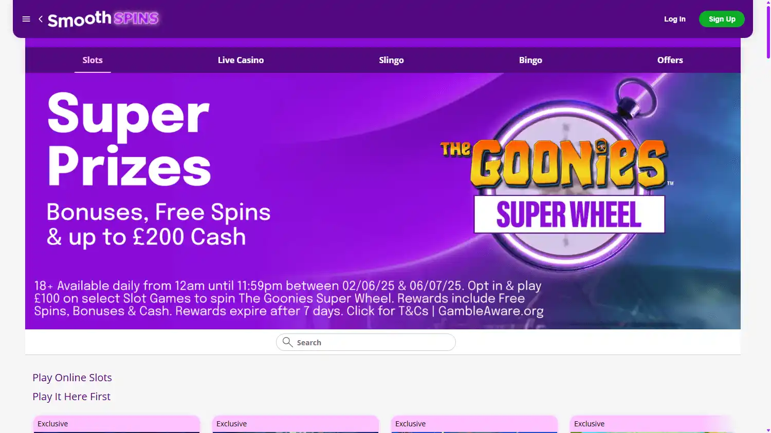 Smooth Spins Casino screenshot 2