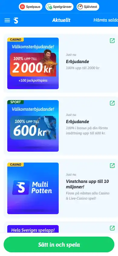 Snabbare Casino screenshot 6
