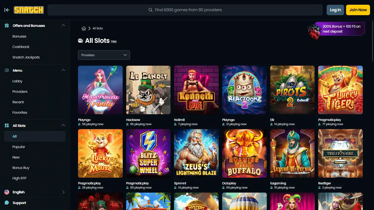 Snatch Casino screenshot 2