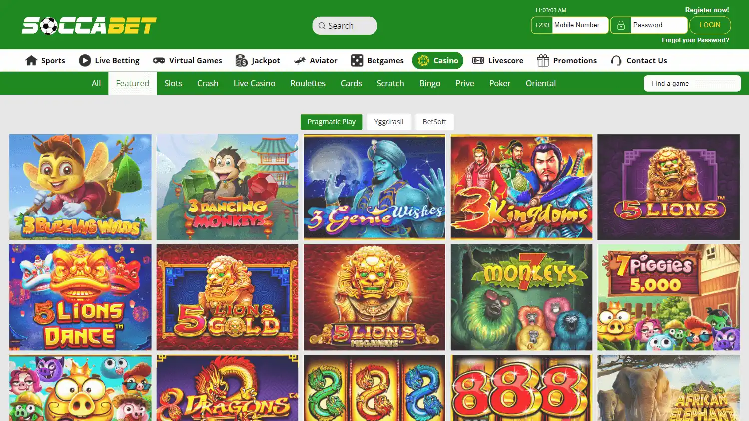 Soccabet Casino screenshot 2