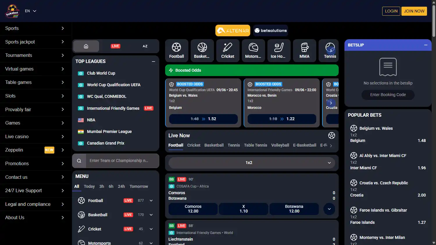 Sokabet Casino screenshot 1