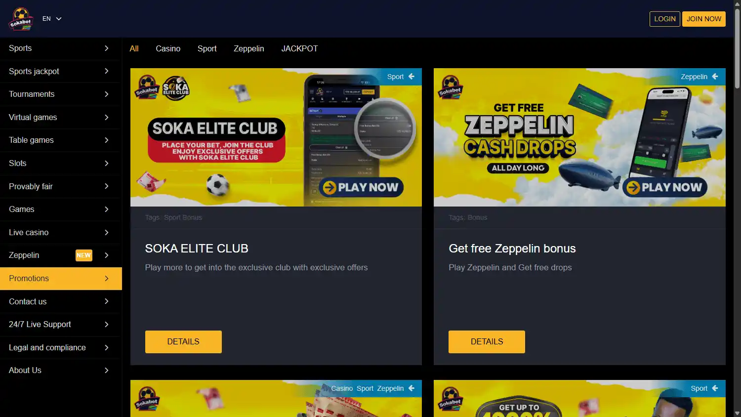 Sokabet Casino screenshot 3