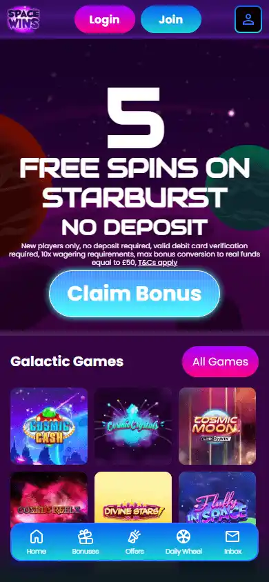 Space Wins Casino IE screenshot 5