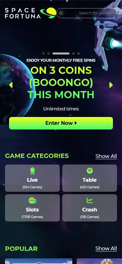 Space Fortuna Casino screenshot 4