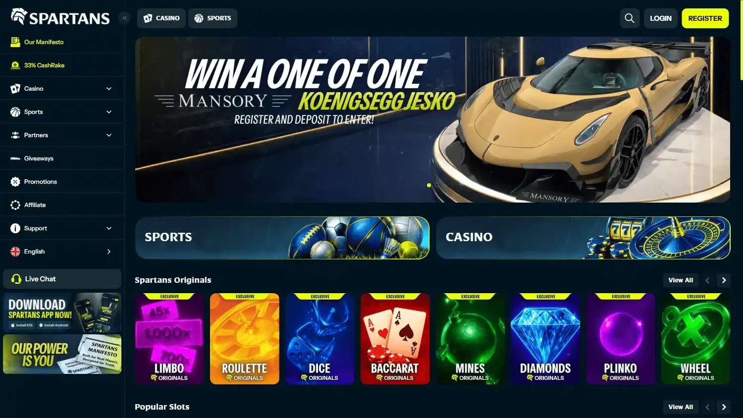 Spartans Casino screenshot 1