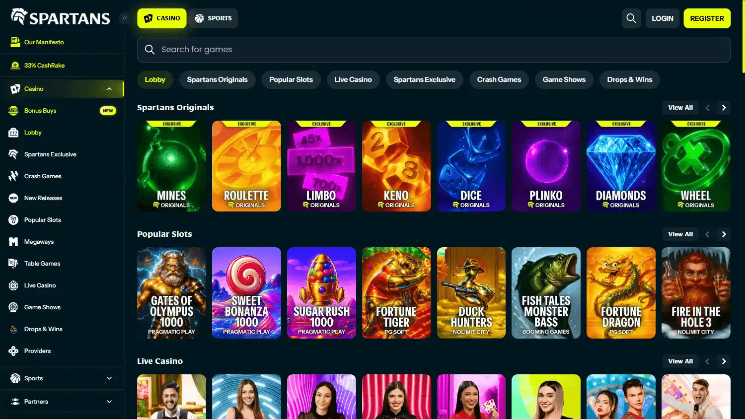 Spartans Casino screenshot 2