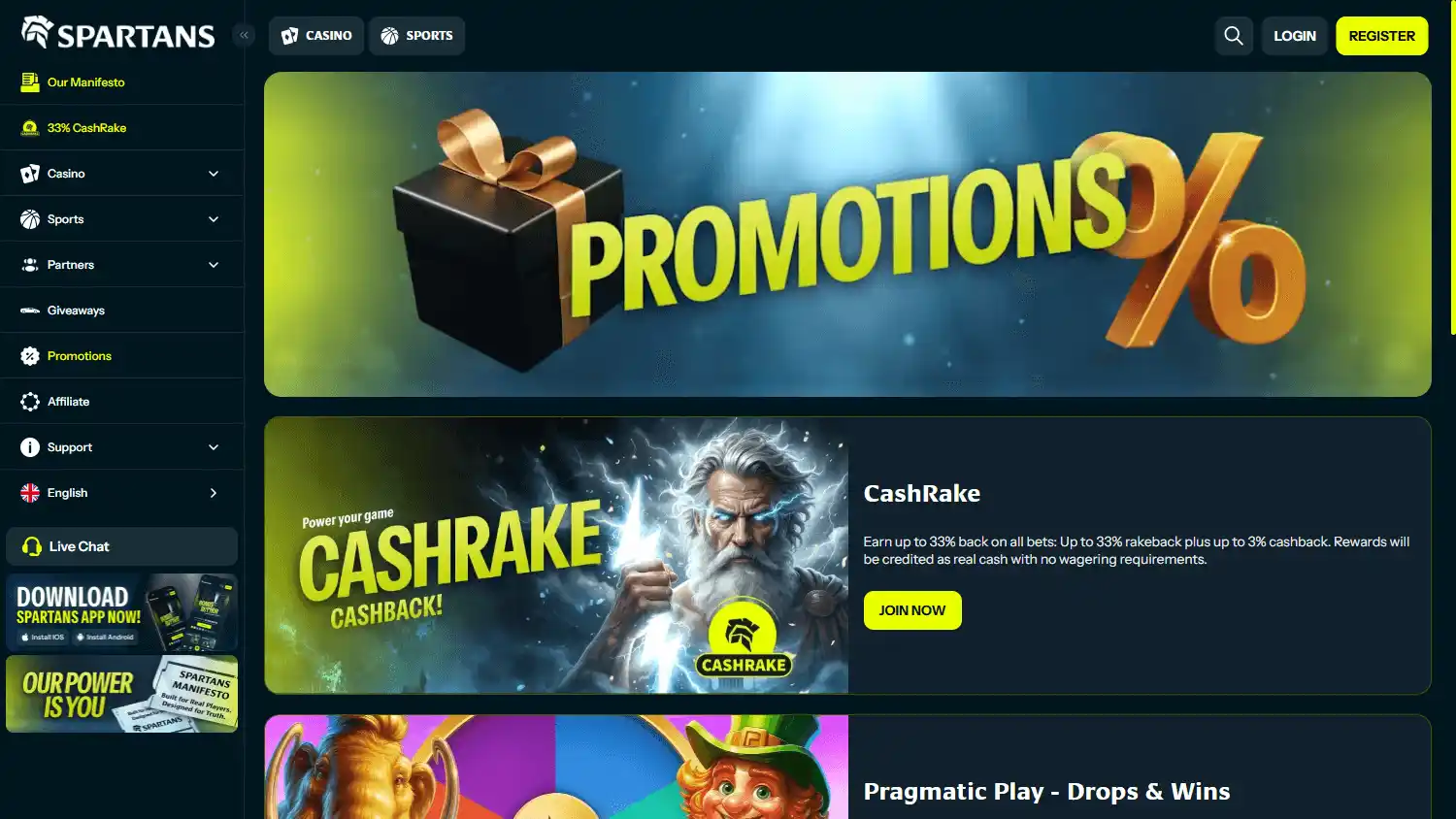 Spartans Casino screenshot 3