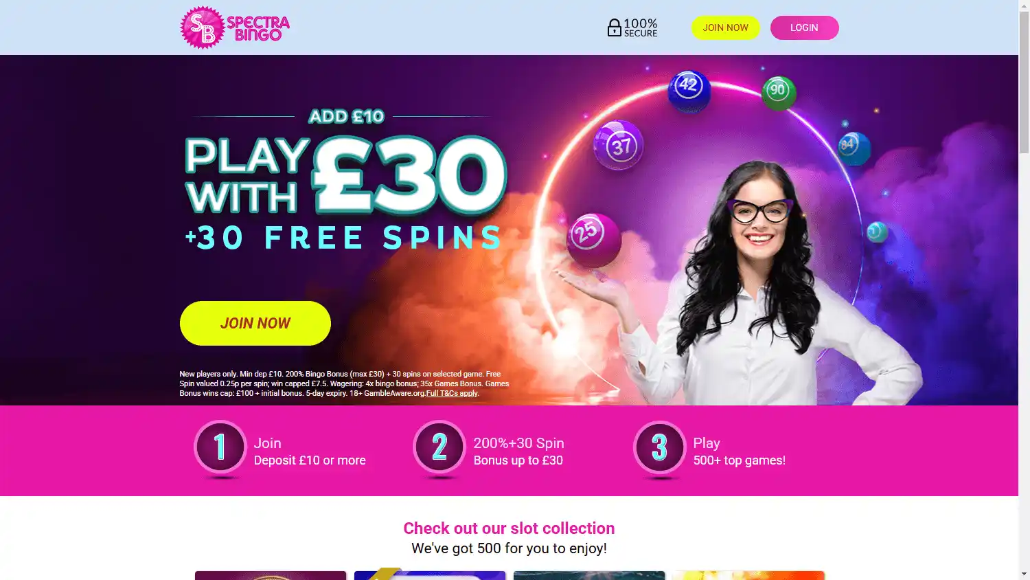 Spectra Bingo Casino screenshot 1