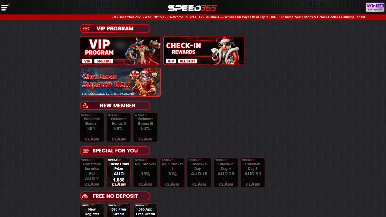 Speed365 Casino screenshot 2